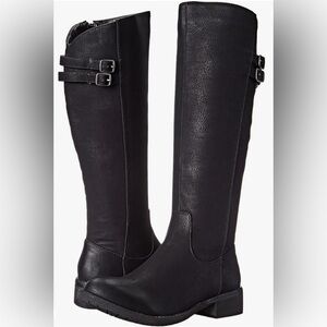 Very Volatile Black Knee High Women’s Boots Faix Leather Side Zipper Sz 7.5